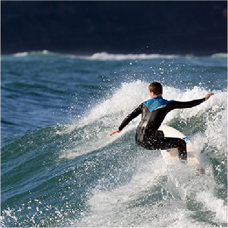 surfing in action
